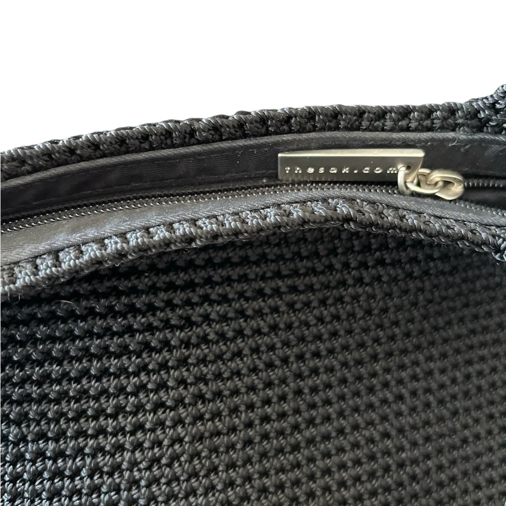 Beautiful THE SAK Black Handwoven Bag 12” X 9 - Picture 3 of 5